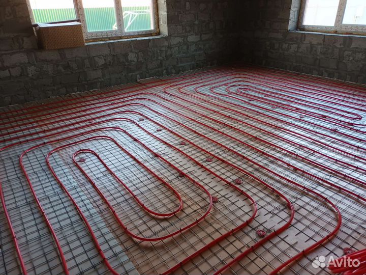 Водяной теплый пол Стяжка отопление водоснабжение