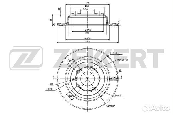 Диск торм. зад. Honda Legend I-IV 97- Shuttle 94- (Диаметр 310мм вентилируемый)