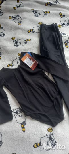 Купальник для гимнастики и лосины. 134/140