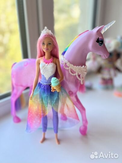 Набор игровой Barbie кукла и Радужный единорог