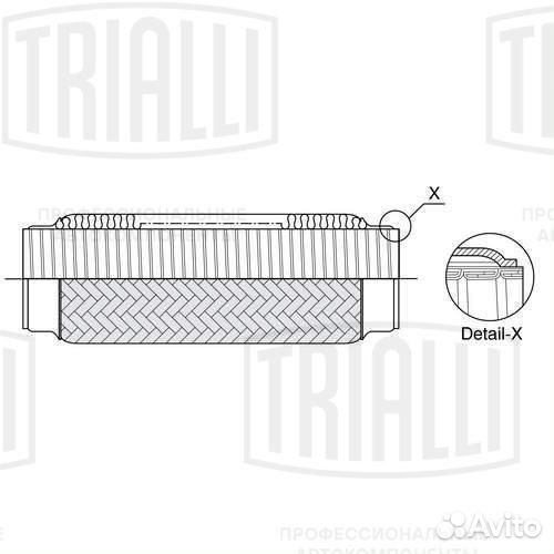 Гофра выхл трубы 75x250 InterLock нерж сталь FTi 0