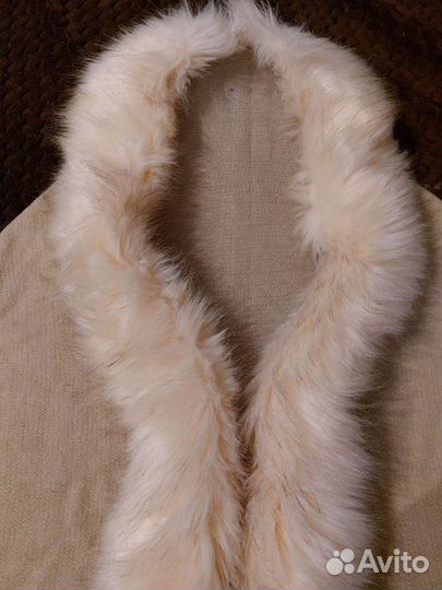 Платок шаль новый зимний с мехом