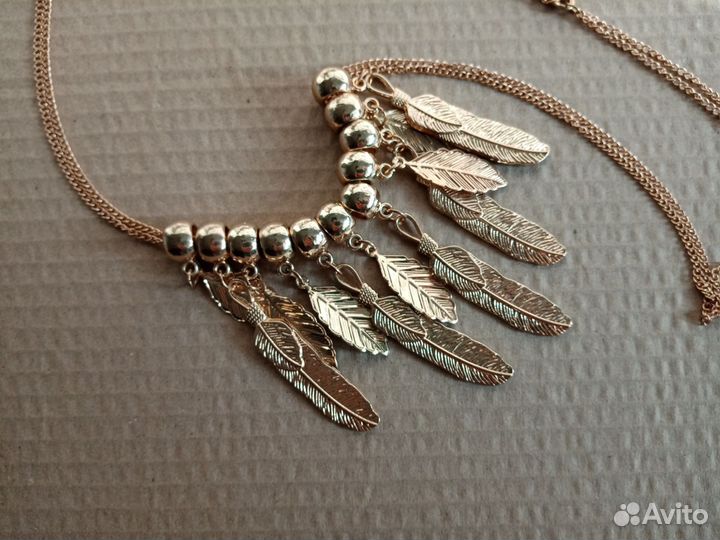 Ожерелье с цепочкой колье бижутерия пакетом