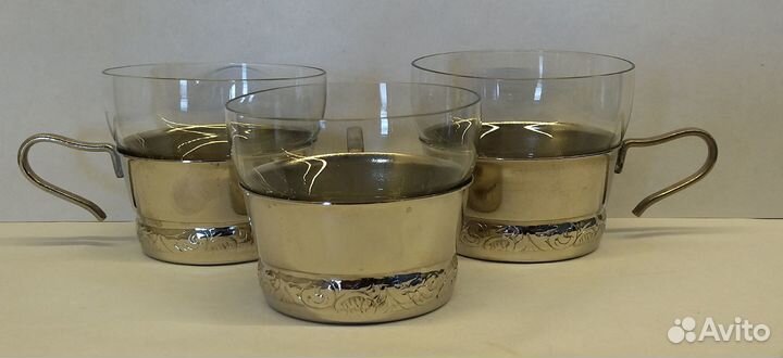 Чайная, кофейная чашка 3 шт одним лотом мнц никель