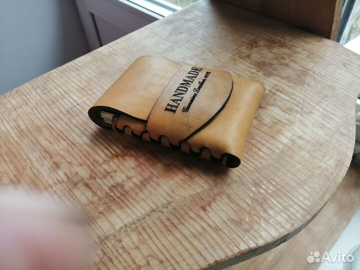 Картхолдер из натуральной кожи, ручная работа