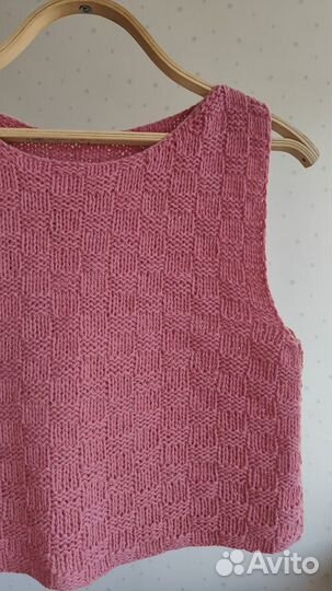 Вязаный топ-жилет