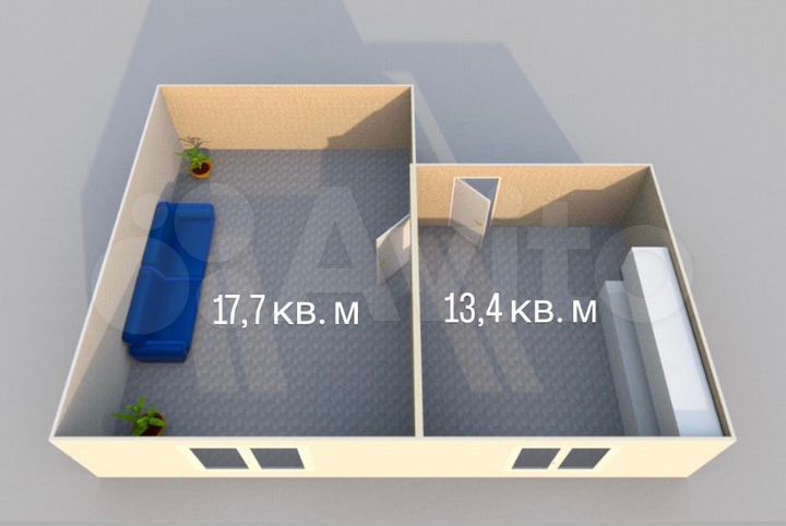 Комната 31,1 м² в 2-к., 5/5 эт.