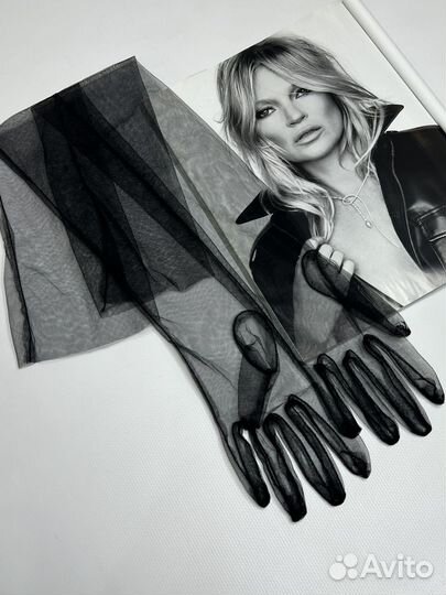 Перчатки прозрачные сетка фатиновая новые