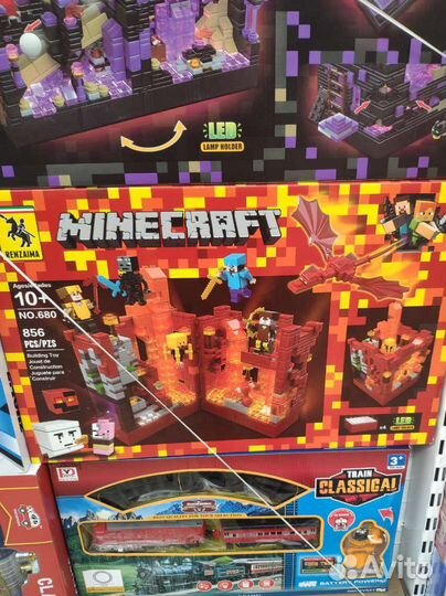 Конструктор lego майнкрафт led подсветка 866 дет
