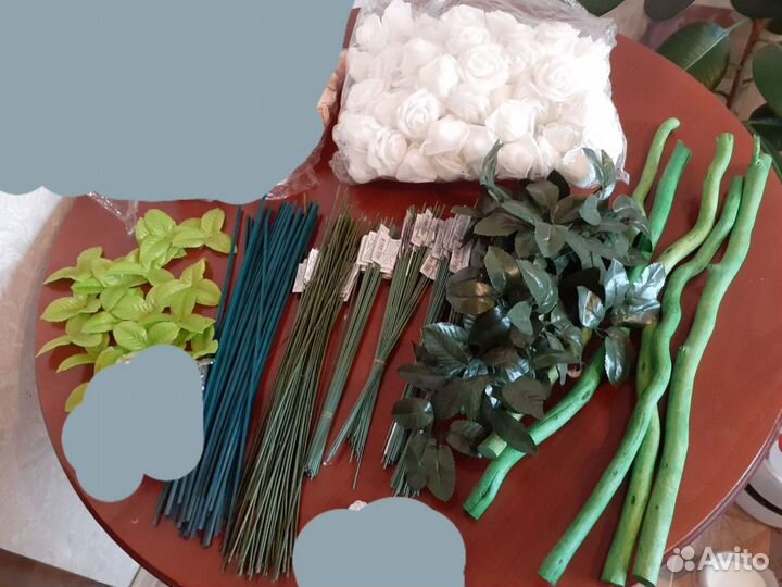 Листики, проволока, палочки для топиария