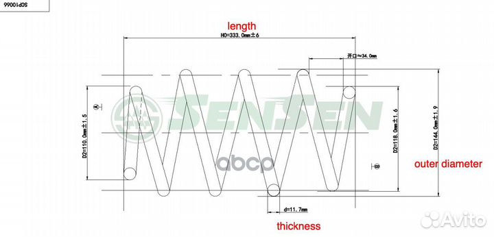 Пружина подвески передняя SCP10066 Sensen