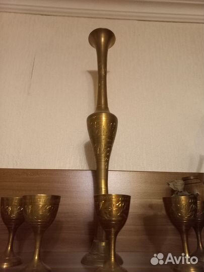 Ваза и рюмки латунь