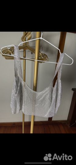 Топ в стразах металический