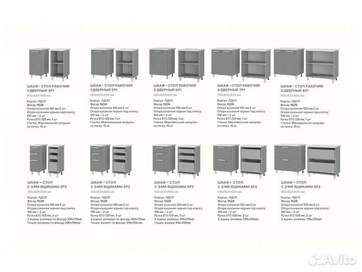 Кухня Титан тумба 3Р1 корпус белый фасад 3 Р1 тит