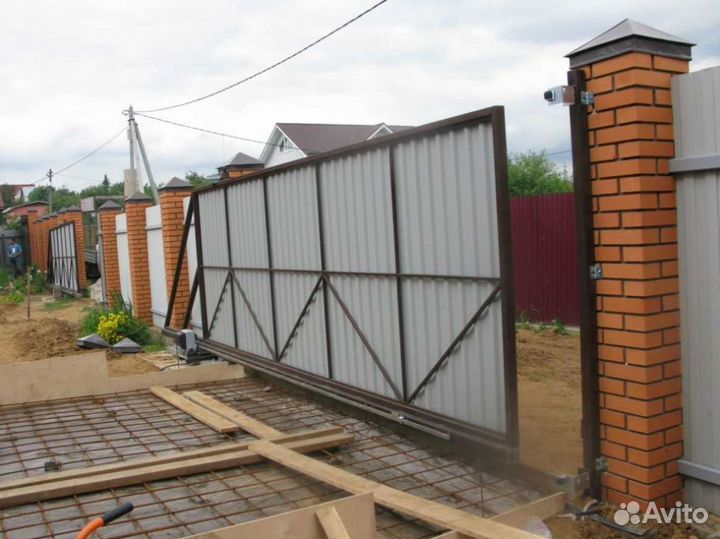 Откатные ворота для дома