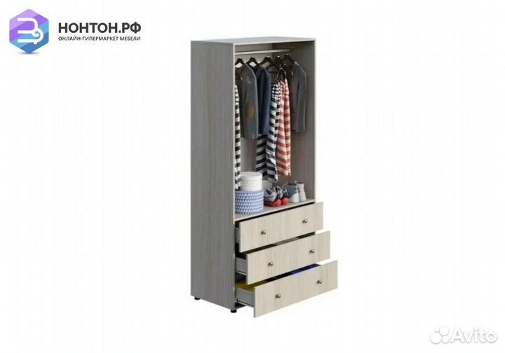 Шкаф 2-створчатый Мийа-3А ясень шимо светлый