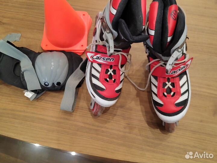 Ролики детские бу, шлем, конусы