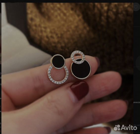 Серьги асимметричные гвоздики