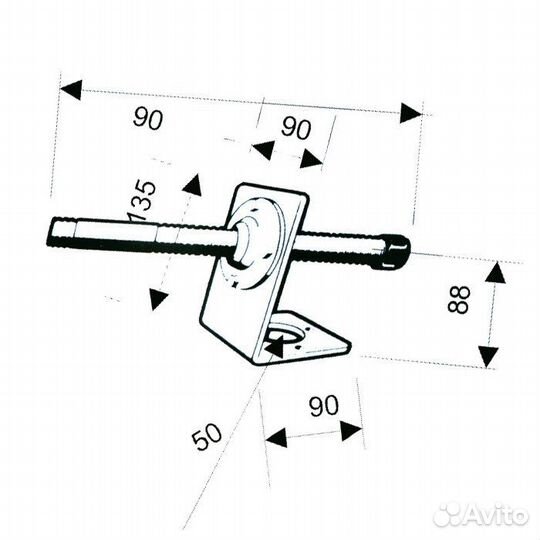 Опора транцевая рт, нерж.сталь