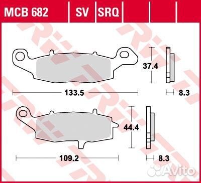 Тормозные колодки передние мото (TRW MCB682)