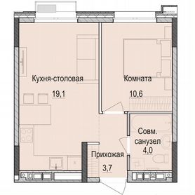 1-к. квартира, 37,3 м², 3/18 эт.