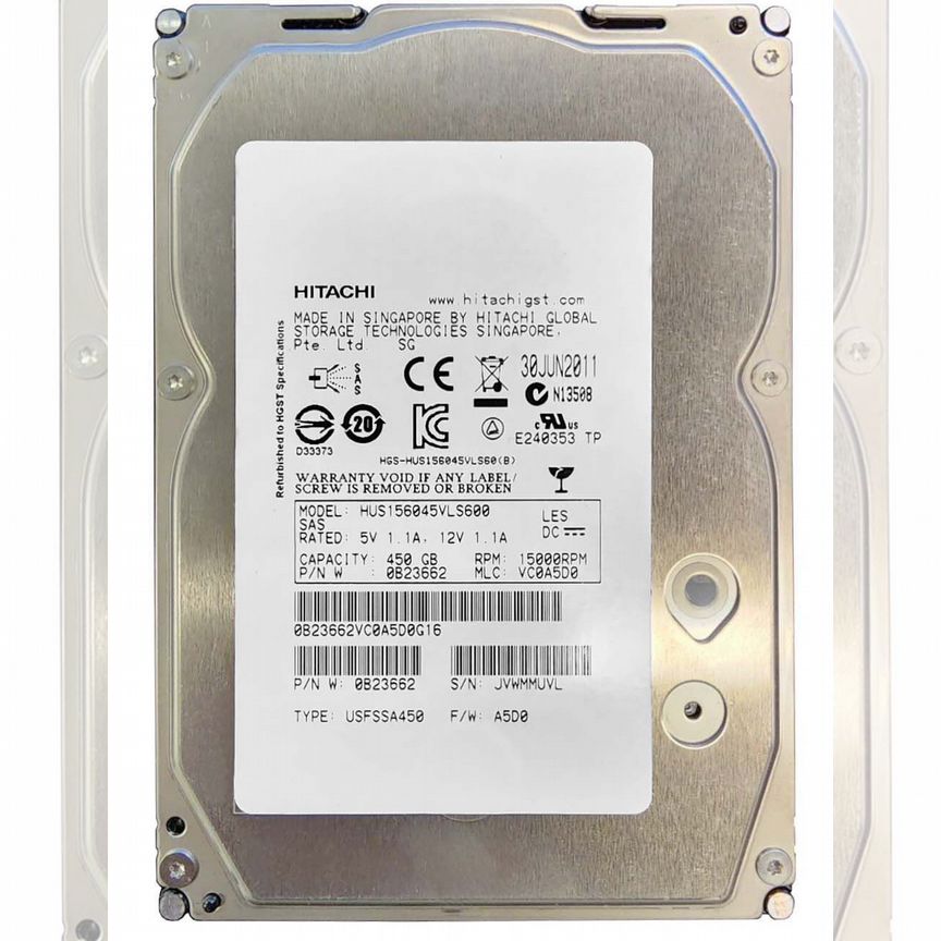 [HUS156045VLS600] Жесткий Диск Hitachi 450gb 15k Sas Hus156045vls600