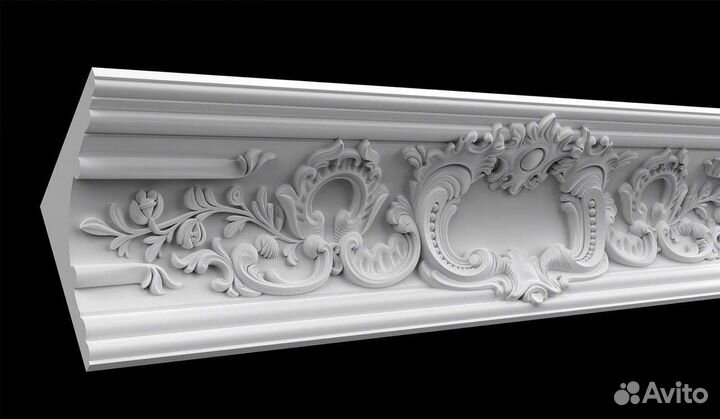 Карниз гипсовый, формовой и гладкотянутый 10см