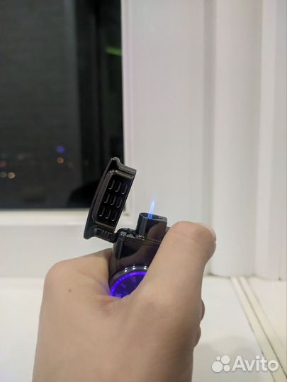 Зажигалка газовая турбо с часами