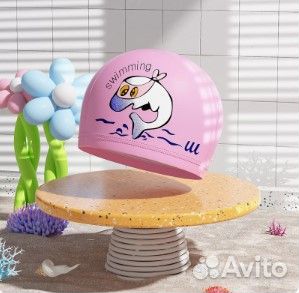 Шапочка для плавания с очками детская - Дельфин р