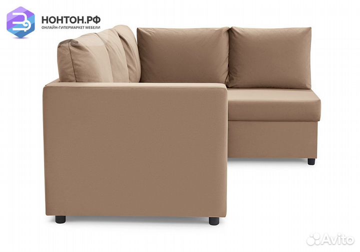 Диван угловой дельфин Мансберг лайт темно-бежевый