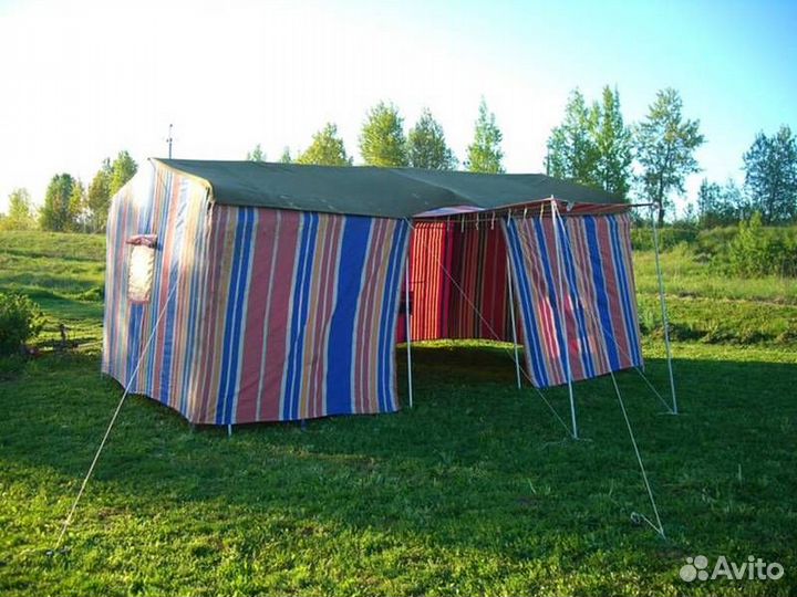 Палатка лагерная, каркасная, большая