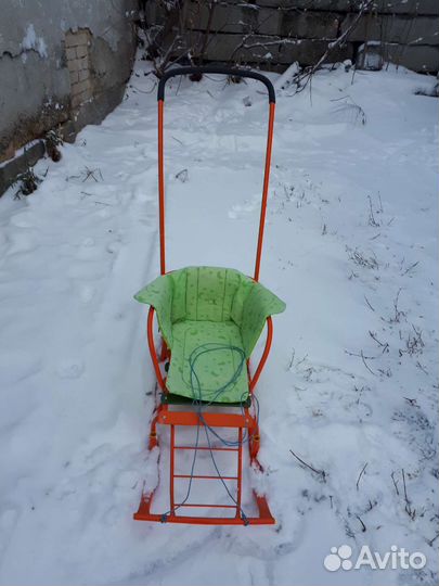 Детские зимние санки на колесах