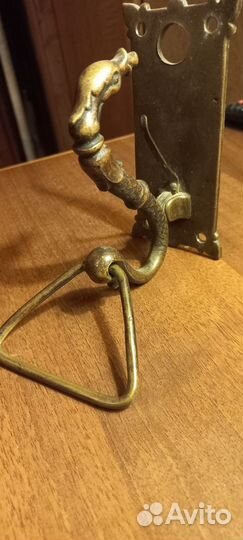 Кнокер(стучалка)винтаж редкий голова лебедя латунь