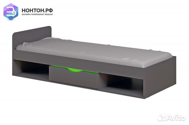 Кровать Неаполь графит / олива