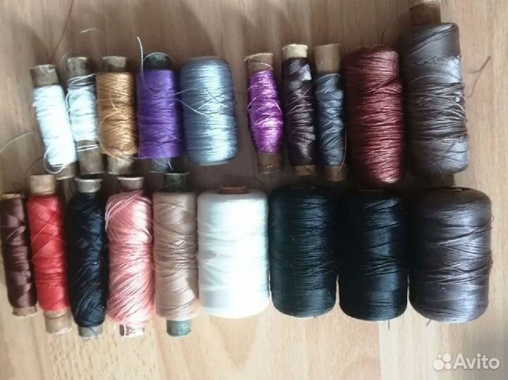Нитки натуральный шёлк 33А,65А, капрон СССР