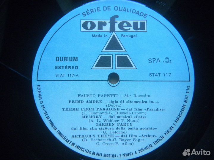 Fausto Papetti Sax /34a Raccolta Portugal 1982 EX+