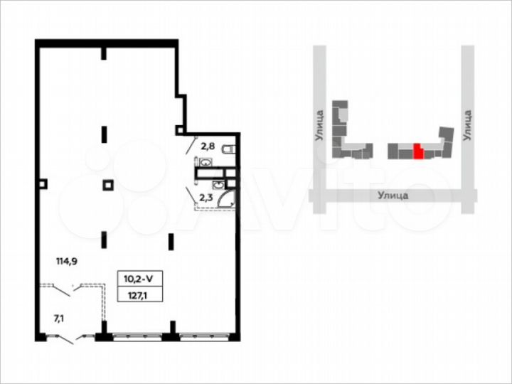 Аренда торговое помещение площадью 120.7 кв.м