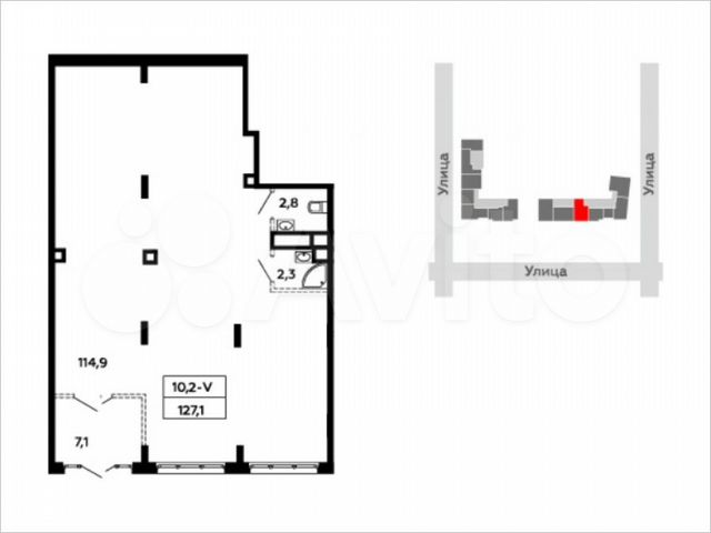 Аренда торговое помещение площадью 120.7 кв.м
