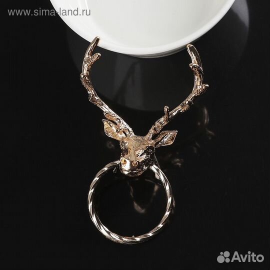 Кольцо для салфеток «Олень», 6,5510 см, цвет золот