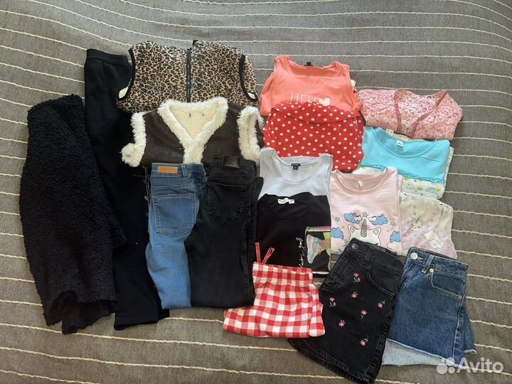 Пакетом одежда на девочку 140