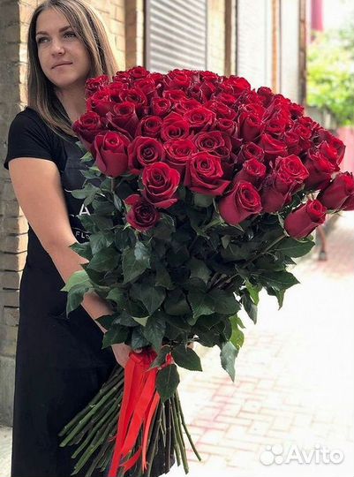 Розы высокие Доставка цветов