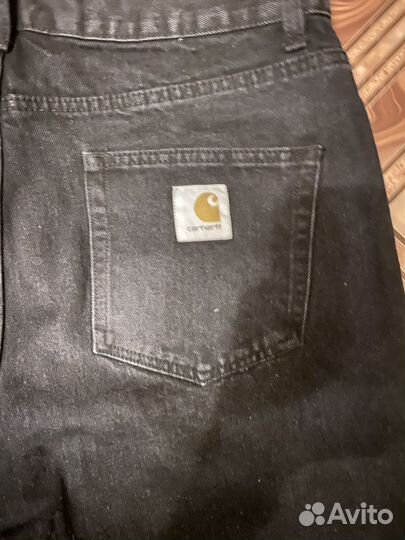 Джинсы carhartt широкие черные