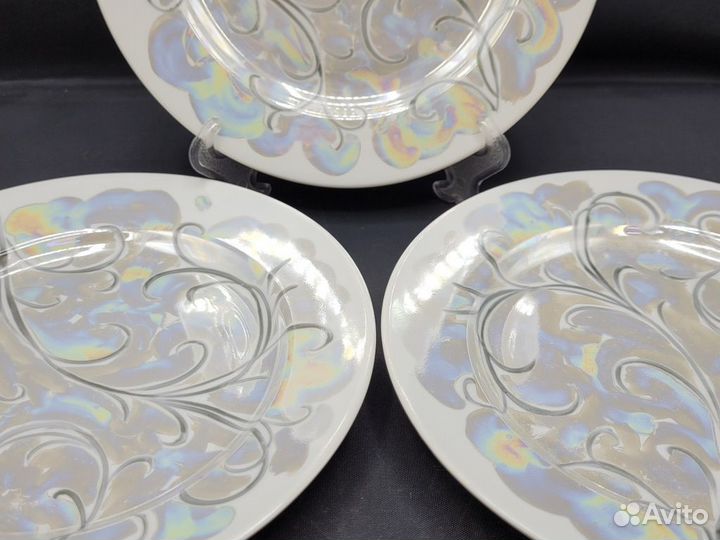 Тарелки набор 3 шт костяной фарфор Морозко Дулево