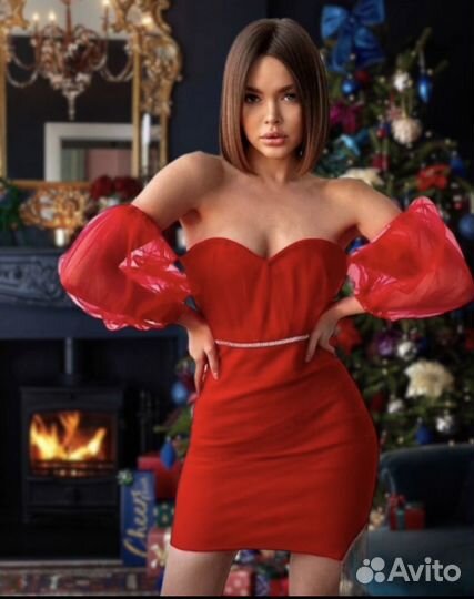 Вечернее платье красное