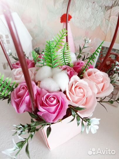 Букет из мыльных роз