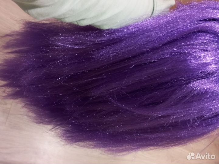 Парик фиолетовый средний термостойкий с гофрацией