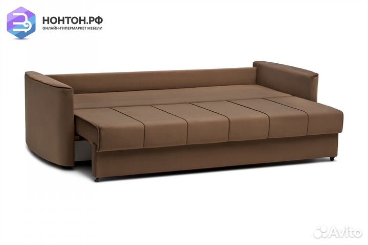 Диван еврокнижка Колибри 3-х местный коричневый