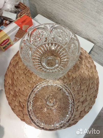 Ваза конфетница хрусталь