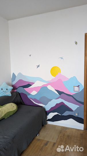 Художественная роспись стен в квартирах, кафе и др