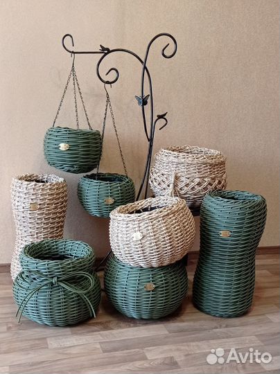 Кашпо из ротанга
